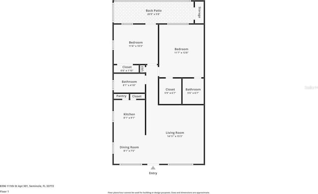 8396 111th St Unit 301, Seminole, FL 33772 - view of room layout