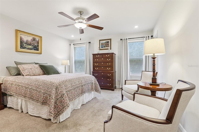 5808 Grand Sonata Ave, Lutz, FL 33558 - bedroom featuring carpet flooring, ceiling fan, and recessed lighting