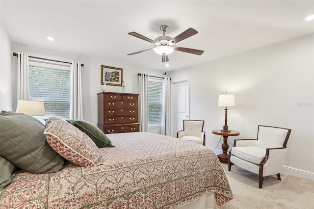 5808 Grand Sonata Ave, Lutz, FL 33558 - bedroom featuring carpet, ceiling fan, and recessed lighting