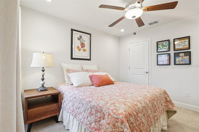 5808 Grand Sonata Ave, Lutz, FL 33558 - carpeted bedroom featuring recessed lighting and ceiling fan