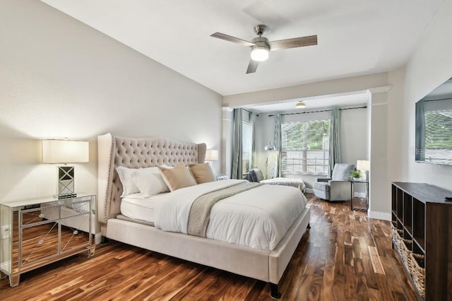 15217 Octavia Ln, Odessa, FL 33556 - bedroom featuring wood finished floors and a ceiling fan