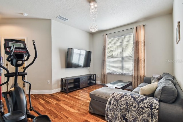 15217 Octavia Ln, Odessa, FL 33556 - living area featuring wood finished floors and a textured ceiling