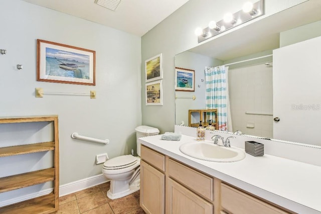 12413 Dawn Vista Dr, Riverview, FL 33578 - full bathroom with vanity, a shower with shower curtain, and tile patterned flooring