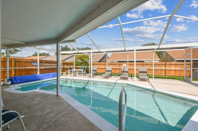 12413 Dawn Vista Dr, Riverview, FL 33578 - view of pool with a patio, a fenced backyard, and a lanai