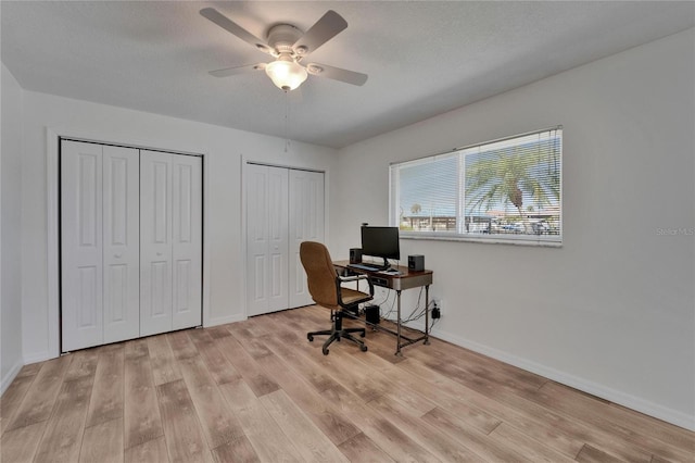 6334 Cocoa Ln, Apollo Beach, FL 33572 - office space with wood finished floors and ceiling fan