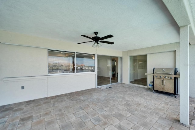 6334 Cocoa Ln, Apollo Beach, FL 33572 - view of patio featuring a ceiling fan and area for grilling