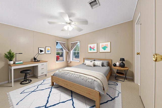 8443 Fantasia Park Way, Riverview, FL 33578 - bedroom with carpet floors, a ceiling fan, and an office area