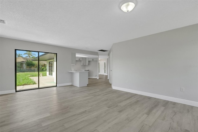 2151 Groveglen Ln S, Lakeland, FL 33813 - unfurnished living room with light wood finished floors and a textured ceiling