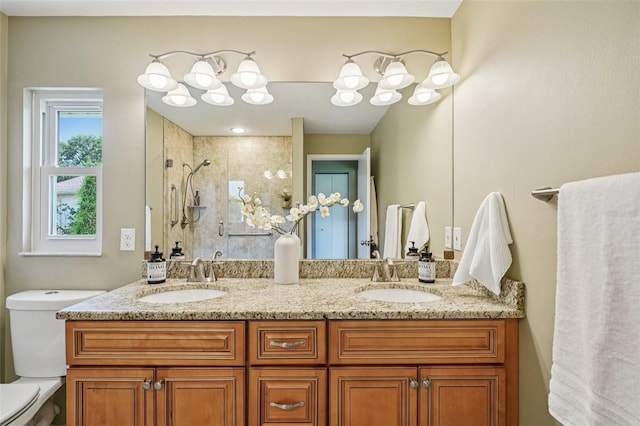 2110 W View Dr, Sun City Center, FL 33573 - bathroom featuring a tile shower and double vanity