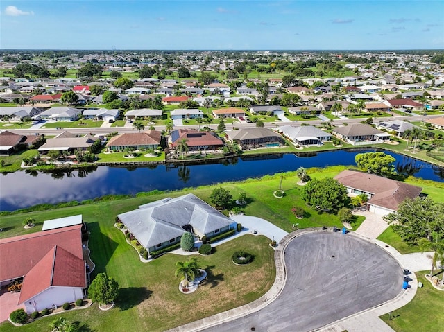 2110 W View Dr, Sun City Center, FL 33573 - aerial perspective of suburban area with a nearby body of water