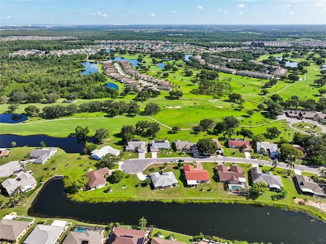 2110 W View Dr, Sun City Center, FL 33573 - aerial perspective of suburban area with a nearby body of water and a golf club
