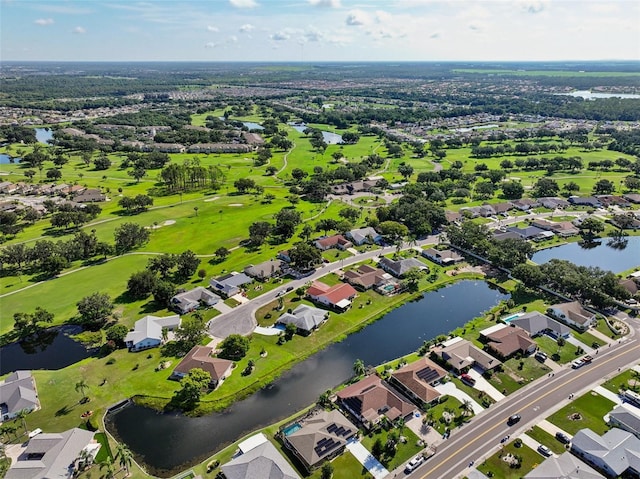 2110 W View Dr, Sun City Center, FL 33573 - aerial perspective of suburban area featuring a large body of water and a golf course