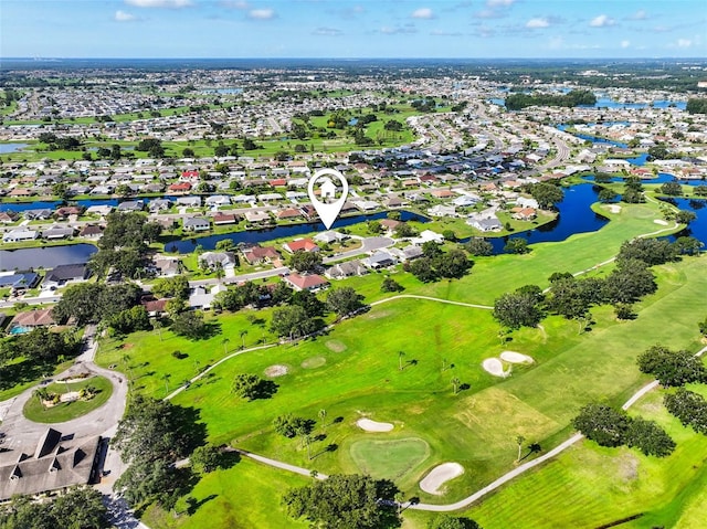 2110 W View Dr, Sun City Center, FL 33573 - aerial view of residential area featuring a large body of water and a golf course