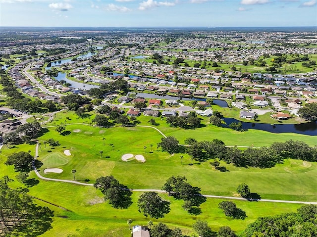 2110 W View Dr, Sun City Center, FL 33573 - aerial view of residential area featuring a large body of water and a golf course