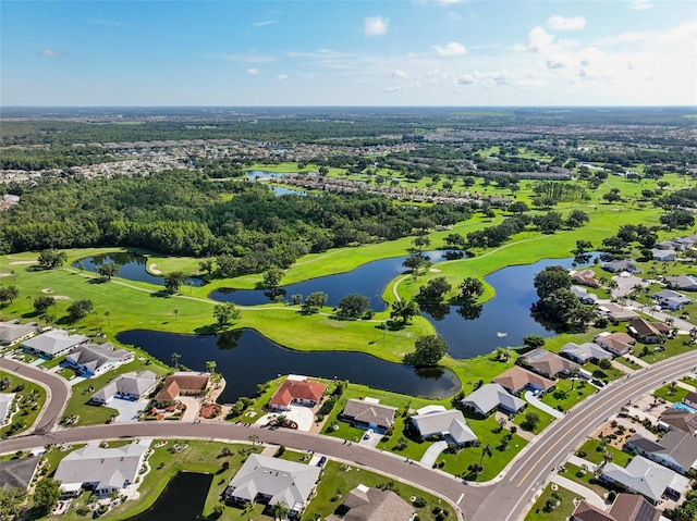 2110 W View Dr, Sun City Center, FL 33573 - aerial perspective of suburban area with a nearby body of water and a golf club
