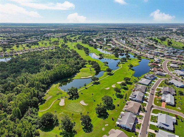 2110 W View Dr, Sun City Center, FL 33573 - aerial perspective of suburban area with a nearby body of water and a local golf course