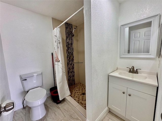 3902 Glissade Dr, New Port Richey, FL 34652 - bathroom featuring a textured wall, vanity, and a stall shower