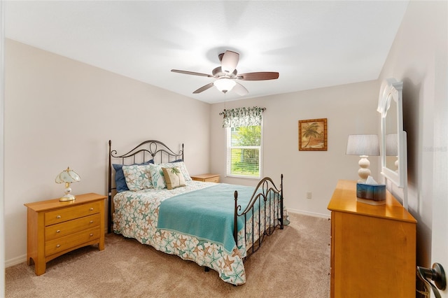 1032 Kelsea Cir, The Villages, FL 32159 - bedroom featuring light colored carpet and a ceiling fan