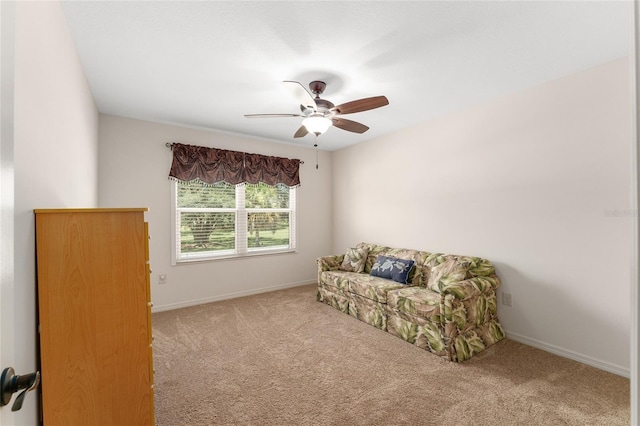 1032 Kelsea Cir, The Villages, FL 32159 - living area featuring a ceiling fan and carpet