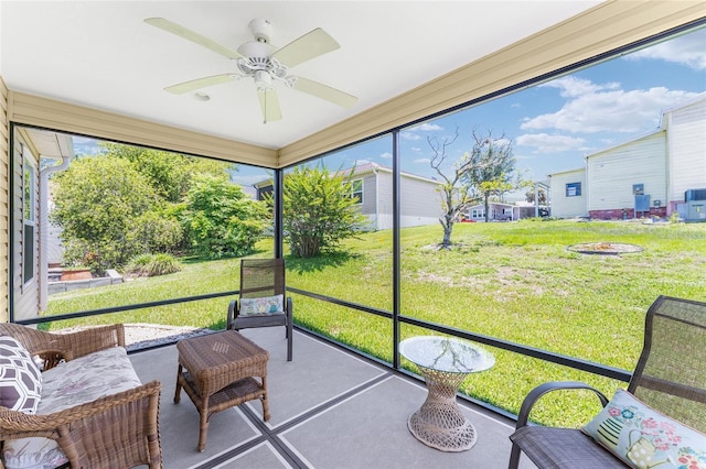 1032 Kelsea Cir, The Villages, FL 32159 - sunroom with a ceiling fan