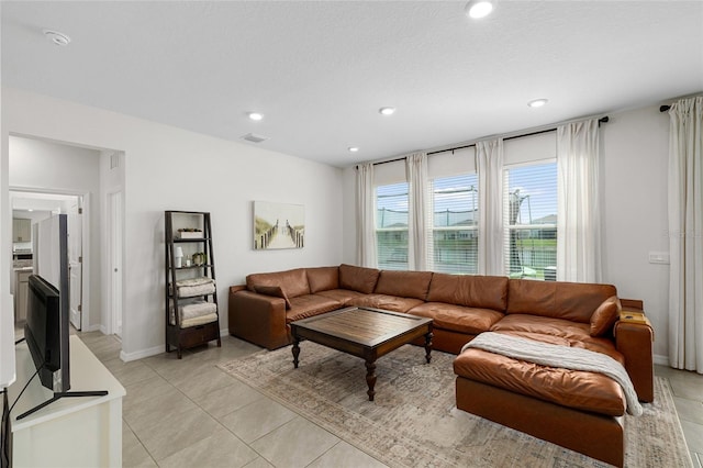 33675 Elm Hill Br, Wesley Chapel, FL 33545 - living area featuring recessed lighting and light tile patterned flooring