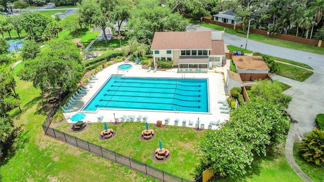 15636 Morning Dr, Lutz, FL 33559 - view of subject property featuring a pool