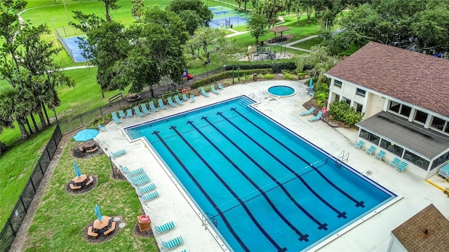 15636 Morning Dr, Lutz, FL 33559 - community pool featuring a patio