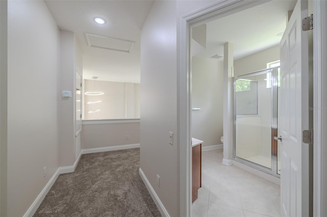 5224 Fairway One Dr, Valrico, FL 33596 - hall featuring attic access and recessed lighting