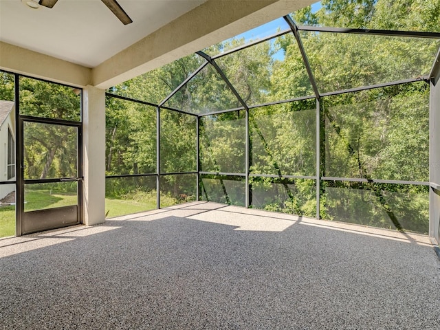 5224 Fairway One Dr, Valrico, FL 33596 - unfurnished sunroom featuring a ceiling fan