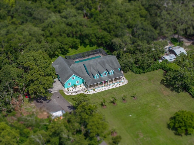 7427 20th St, Zephyrhills, FL 33540 - bird's eye view of a heavily wooded area