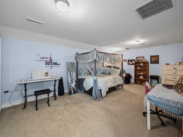 7427 20th St, Zephyrhills, FL 33540 - carpeted bedroom with a textured ceiling
