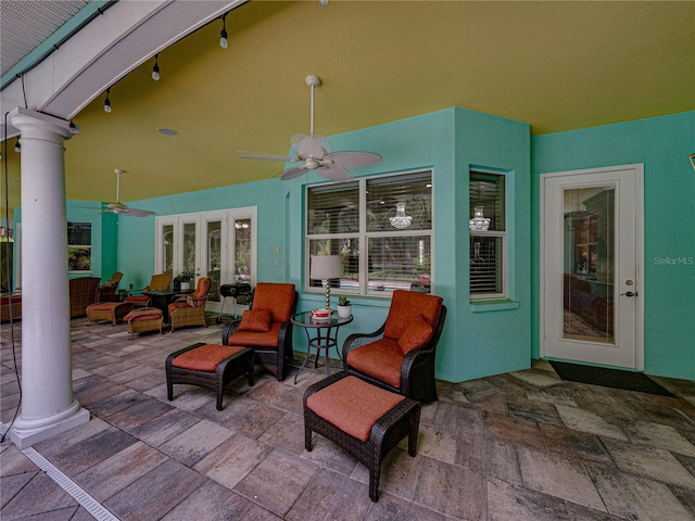7427 20th St, Zephyrhills, FL 33540 - view of patio / terrace featuring ceiling fan