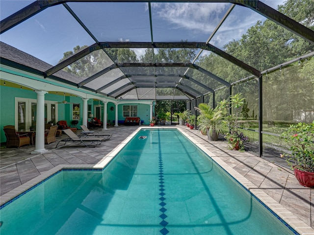 7427 20th St, Zephyrhills, FL 33540 - swimming pool with a patio area and a lanai