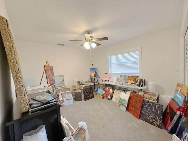 1548 Foxboro Dr, Palm Harbor, FL 34683 - playroom with carpet flooring and a ceiling fan