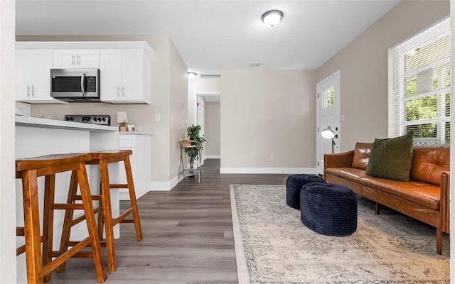 3907 W Walnut St, Tampa, FL 33607 - living area with dark wood-type flooring and baseboards