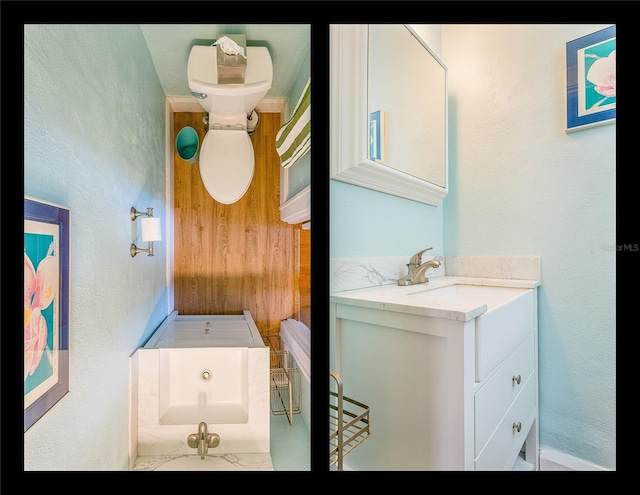 3611 W Bay To Bay Blvd, Tampa, FL 33611 - bathroom featuring vanity and wood walls