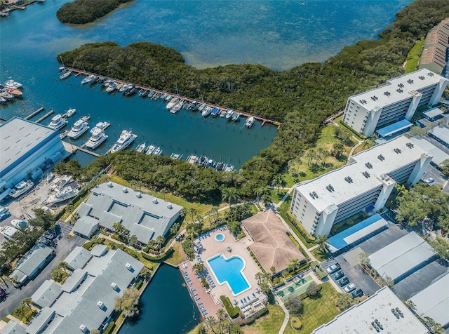 1324 Pasadena Ave S Unit 501, South Pasadena, FL 33707 - aerial view of property's location featuring a large body of water and numerous boat docks