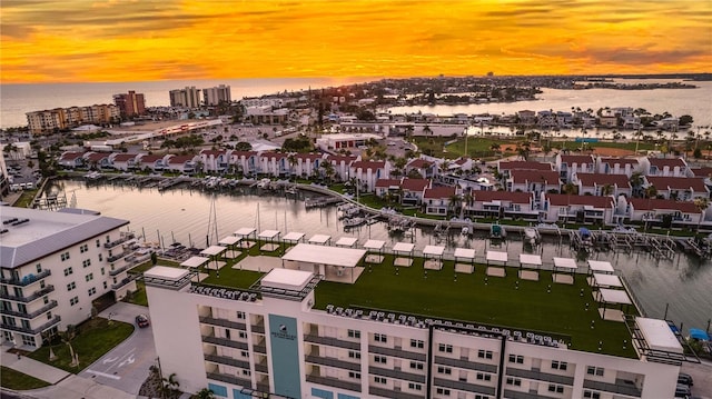 400 150th Ave Unit 504, Madeira Beach, FL 33708 - aerial view at dusk of a water view
