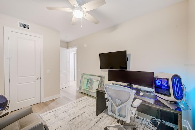 400 150th Ave Unit 504, Madeira Beach, FL 33708 - home office with wood finished floors and a ceiling fan