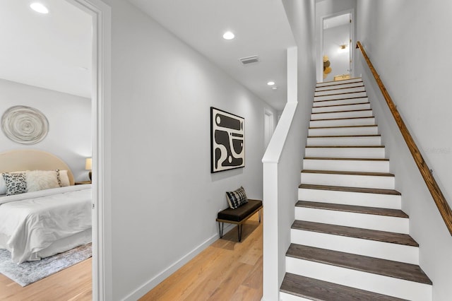 532 W Plaza Pl Unit 3, Tampa, FL 33602 - stairs with wood finished floors and recessed lighting
