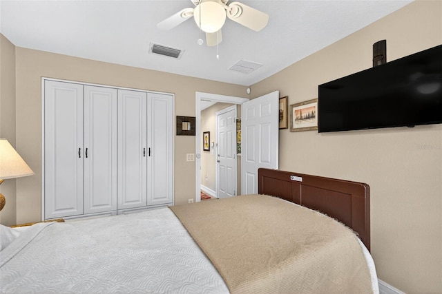 15744 Crystal Waters Dr, Wimauma, FL 33598 - carpeted bedroom featuring a closet and ceiling fan