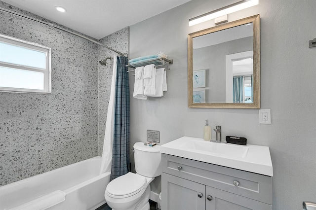 122 Coral Ave, Redington Shores, FL 33708 - bathroom with vanity and shower / bathtub combination with curtain