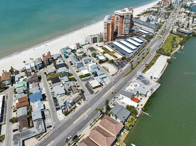 122 Coral Ave, Redington Shores, FL 33708 - aerial overview of property's location featuring expansive beach and nearby urban area