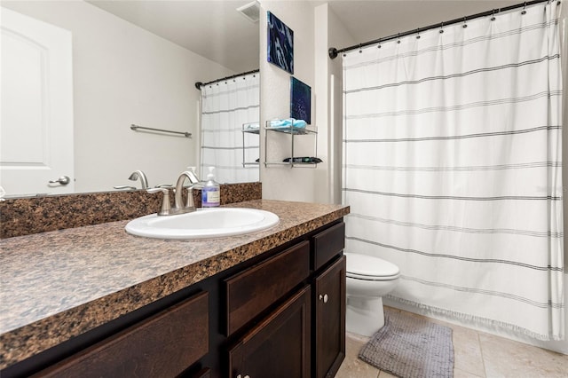 10909 Kirkwall Port Dr, Wimauma, FL 33598 - full bathroom with vanity, tile patterned flooring, and a shower with curtain