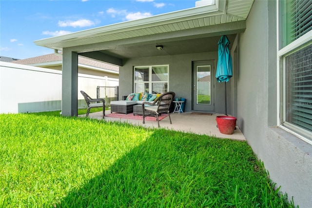 10909 Kirkwall Port Dr, Wimauma, FL 33598 - view of patio / terrace with an outdoor living space