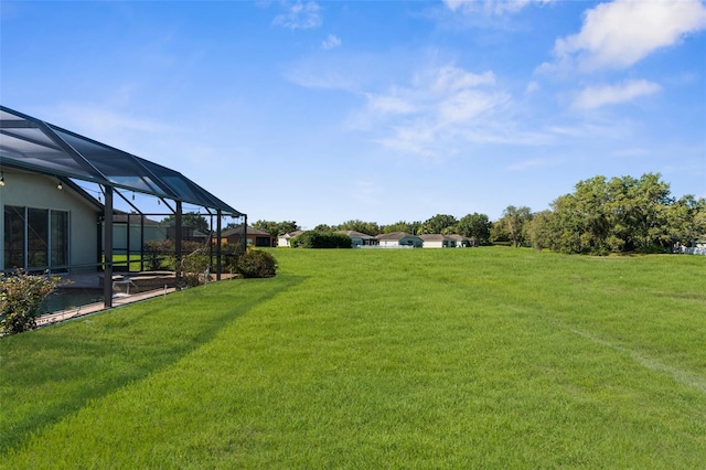 1280 Hill Flower Dr, Brooksville, FL 34604 - view of green lawn featuring glass enclosure