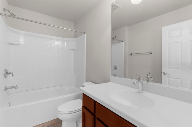 1280 Hill Flower Dr, Brooksville, FL 34604 - bathroom with vanity, bathing tub / shower combination, and tile patterned flooring