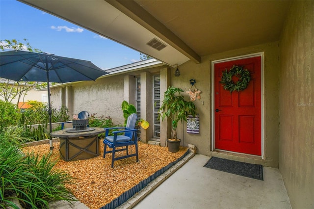 5744 Thrush Dr, New Port Richey, FL 34652 - entrance to property with stucco siding