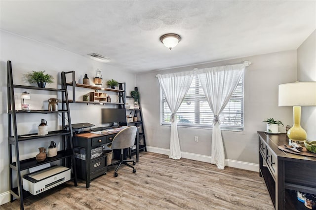 5744 Thrush Dr, New Port Richey, FL 34652 - home office with light wood finished floors and baseboards