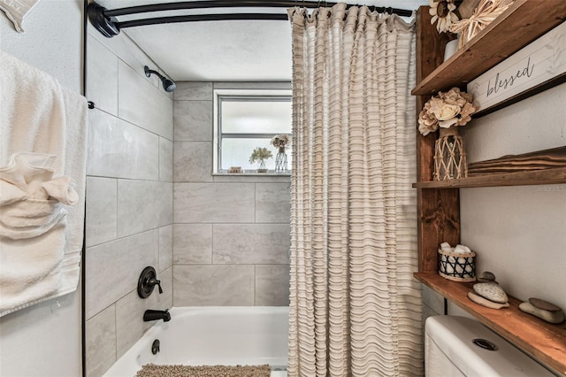 5744 Thrush Dr, New Port Richey, FL 34652 - bathroom with shower / bath combo with shower curtain and toilet